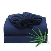 Lençol com Elástico Zaizaihome Solteiro 400 Fios Bambu Refrescante Azul Marinho Lençol com Elástico Zaizaihome Solteiro 400 Fios Bambu Refrescante Azul Marinho