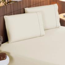 Lençol com Fronha 400 Fios Ponto Palito 3 Peças Casal Lençol com Fronha 400 Fios Ponto Palito 3 Peças Casal