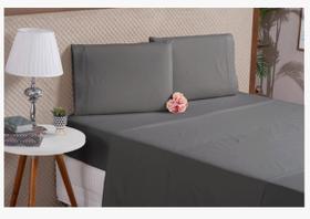 Lençol De Algodão 4 Peças Cinza Cinza King Percal 180 Fios Lençol De Algodão 4 Peças Cinza Cinza King Percal 180 Fios