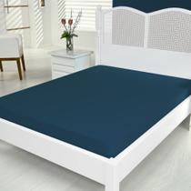 Lençol de Baixo Aquarela Micropercal Solteiro com Elástico 1 Peça 200 Fios 100% Poliéster - Azul Marinho Lençol de Baixo Aquarela Micropercal Solteiro com Elástico 1 Peça 200 Fios 100% Poliéster - Azul Marinho