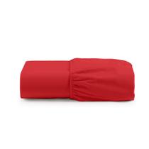 Lençol de Baixo Casal Padrão Avulso Com Elástico Luiza Algodão Percal 180 Fios - Vermelho - 100% Algodão