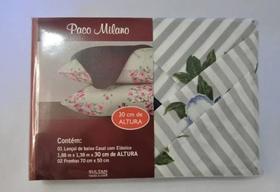 Lençol de baixo com elástico Queen simples 2,00 m x 1,60 m paco Milano SULTAN.