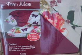 Lençol de baixo com elástico solteiro simples microfibra 2,30 m x 1,40 m paco Milano SULTAN.