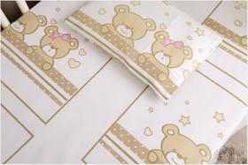 Lençol de Berço 2 Peças Ursinho Bege Lençol de Berço 2 Peças Ursinho Bege