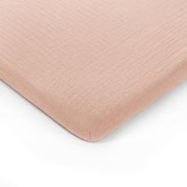 Lençol de berço ajustado Comfy Cubs, blush de musselina 100% algodão