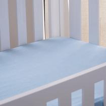 Lençol De Berço Com Elástico Malha 100% Algodão 125g-m² 70x130x15cm Azul