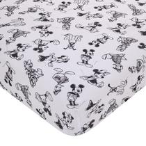 Lençol de berço Disney Mickey Mouse, carvão, preto, branco, poliéster Lençol de berço Disney Mickey Mouse, carvão, preto, branco, poliéster
