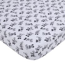 Lençol de berço Disney Mickey Mouse Timeless Mickey branco e preto Lençol de berço Disney Mickey Mouse Timeless Mickey branco e preto