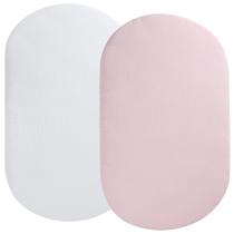 Lençol de berço Fadacudan Musselin Cotton UPPAbaby, pacote com 2 unidades, branco e rosa Lençol de berço Fadacudan Musselin Cotton UPPAbaby, pacote com 2 unidades, branco e rosa