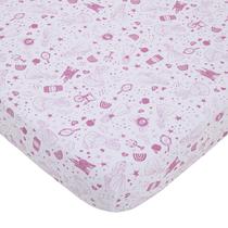 Lençol de berço NoJo Disney Princess Dare to Dream rosa e branco