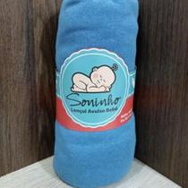 Lençol de berço Soninho 100% algodão - azul com elástico