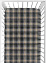 Lençol de berço Sweet Jojo Designs Blue/Tan Woodland Plaid Flannel Lençol de berço Sweet Jojo Designs Blue/Tan Woodland Plaid Flannel