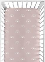 Lençol de berço Sweet Jojo Designs lilás rosa branco Boho Rainbow