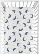Lençol de berço Sweet Jojo Designs Lua e Estrela Celestial