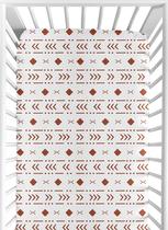 Lençol de berço Sweet Jojo Designs White Rust Boho Tribal Lençol de berço Sweet Jojo Designs White Rust Boho Tribal