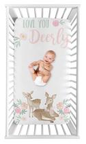 Lençol de berço Sweet Jojo Designs Woodland Deer Floral Girl
