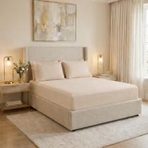 Lençol de Cama Casal 400 Fios 3 Peças 40cm Altura 100% algodao com elastico