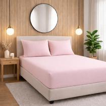 Lençol de Cama Casal 400 Fios 3 Peças 40cm Altura 100% algodao com elastico