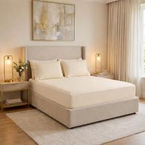 Lençol de Cama Casal 400 Fios 3 Peças 40cm Altura 100% algodao com elastico