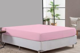 Lençol De Cama Casal King Rosa Percal 180 Fios Algodão