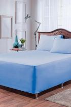 Lençol de Cama Casal Padrão 3 pcs para Cama Box Conjugado 200 Fios - 55 de Altura