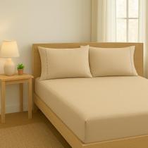 Lençol de cama King 400 Fios 3 Peças 100% algodao com elastico