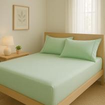 Lençol de cama King 400 Fios 3 Peças 100% algodao com elastico