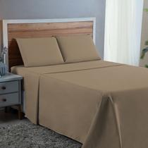 Lençol de Cama Queen Size 04 peças com Elástico Percal 300 Fios 100% Algodão