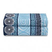 Lençol De Cima Avulso Luar Estampado King 01 Peça Malha 100% Algodão - Azul Marinho Geométrico Lençol De Cima Avulso Luar Estampado King 01 Peça Malha 100% Algodão - Azul Marinho Geométrico