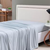 Lençol De Cima Avulso Minimal Liso Queen 01 Peça Malha 100% Algodão - Cinza