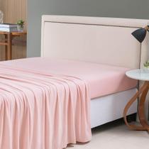 Lençol De Cima Avulso Minimal Liso Queen 01 Peça Malha 100% Algodão - Rose