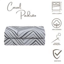 Lençol de Cima Casal Malha 100% Algodão Estampado Avulso sem Elástico Cinza Lençol de Cima Casal Malha 100% Algodão Estampado Avulso sem Elástico Cinza