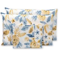 Lençol De Cima Queen Bainha 3 Pçs Com Fronha Estampado Percal 180 Fios