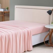 Lençol de Cima Queen Malha 100% Algodão Avulso sem Elástico Rosê