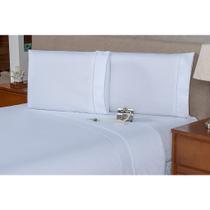 Lençol de Cima Solteiro 2 pçs com Vira e Ponto Palito Percal 180 fios