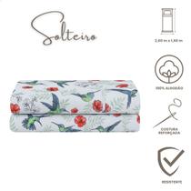 Lençol de Cima Solteiro Malha 100% Algodão Estampado Avulso sem Elástico Verde Musgo Lençol de Cima Solteiro Malha 100% Algodão Estampado Avulso sem Elástico Verde Musgo