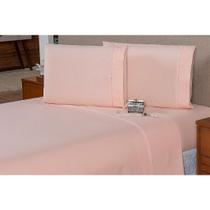 Lençol de Cima Super King 3 PÇS C/ Vira e Ponto Palito Percal 200 Fios 100% Algodão
