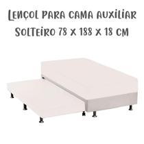 Lençol de Elástico Avulso Solteiro 78cm x 1,88m x 18cm Cama Auxiliar Branco Arrumadinho Enxovais