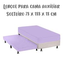 Lençol de Elástico Avulso Solteiro 78cm x 1,88m x 18cm Cama Auxiliar Lilás Arrumadinho Enxovais Lençol de Elástico Avulso Solteiro 78cm x 1,88m x 18cm Cama Auxiliar Lilás Arrumadinho Enxovais