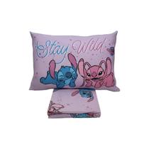 Lençol de elástico com fronhas stitch e angel love