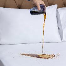 Lençol de Elástico e 2 Fronhas Casal Padrão 100% Algodão Protege de Liquidos 200 fios