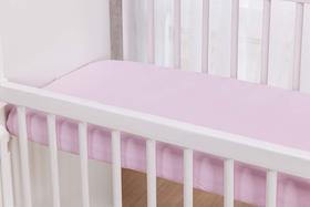 Lençol de Elastico para Mini Berço de Bebê Rosa 38cm Largura 100 Algodao