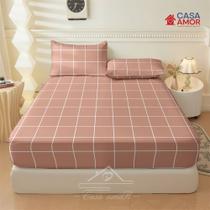 Lençol de Elástico Premium Solteiro, Casal e Queen Estampado Xadrez Lençol de Elástico Premium Solteiro, Casal e Queen Estampado Xadrez