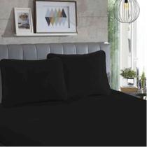 Lençol de Elástico Queen Malha Liso Rubi 100% Algodão - Preto - Sbx Lençol de Elástico Queen Malha Liso Rubi 100% Algodão - Preto - Sbx