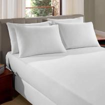 Lençol de Elástico Queen Malha Liso Vivaldi 100% Algodão Branco