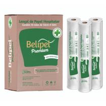 Lençol de maca de Papel Descartável Hospitalar BELIPEL PREMIUM 100% Celulose - 0,50 M X 50 M - CAIXA COM 10 ROLOS