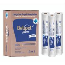 Lençol de maca de Papel Descartável Hospitalar BELIPEL SILVER - 0,50 M X 50 M - CAIXA COM 10 ROLOS
