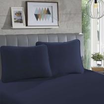 Lençol de Malha King com Elástico Rubi Liso 100% Algodão Marinho Lençol de Malha King com Elástico Rubi Liso 100% Algodão Marinho