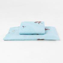 Lençol de Mini Cama com Elástico e Fronha - Animais pelo Mundo Azul Lençol de Mini Cama com Elástico e Fronha - Animais pelo Mundo Azul