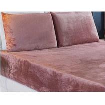 Lençol De Plush Elásticado Soft King Casal Queen padrão Mantinha Com Fronha 3 Pçs Antialérgico